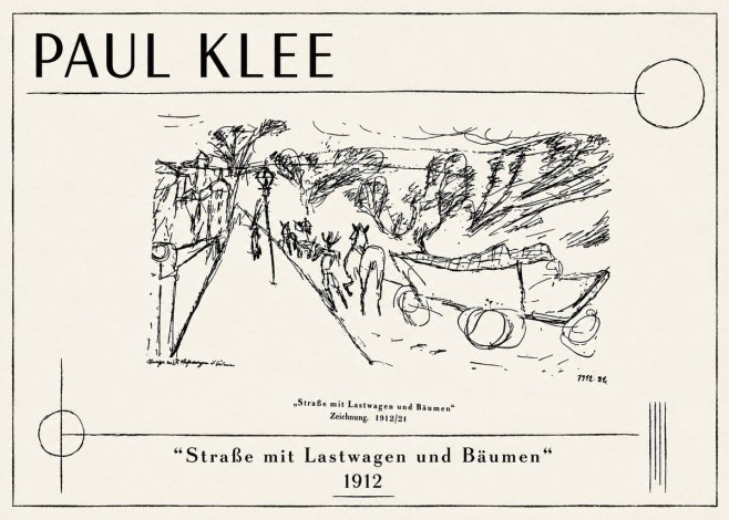 Paul Klee Straße Mit Lastwagen Und Bäumen No1 - Plakát