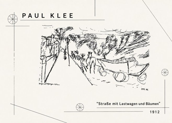 Paul Klee Straße Mit Lastwagen Und Bäumen No2 - Plakát