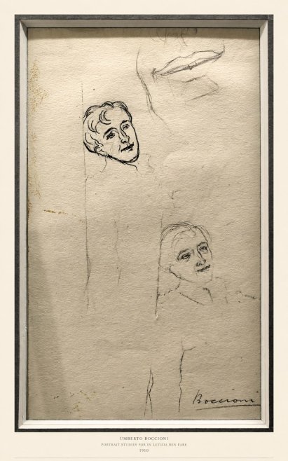 Umberto Boccioni Portrait Studies for in Letizia Ben Fare No6 - Plakát