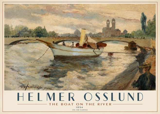 Helmer Osslund The Boat on the River No4 - Plakát