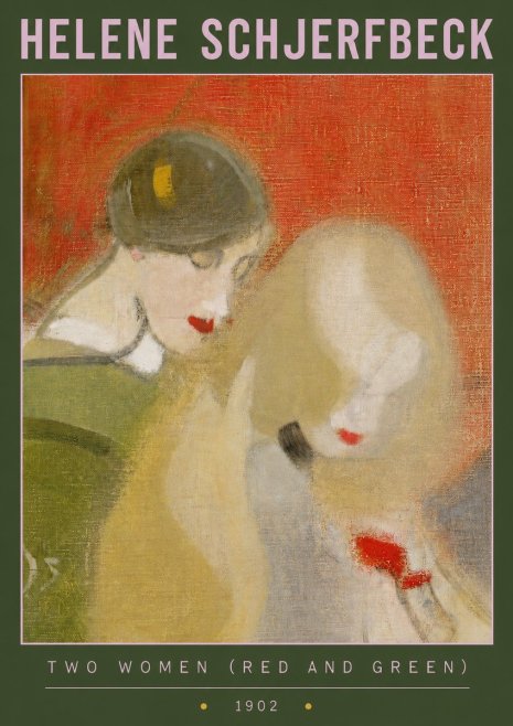 Helene Schjerfbeck Two Women (Red and Green) No3 - Plakát