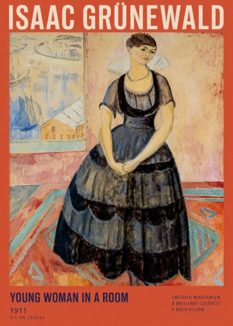 Isaac Grünewald Young Woman in a Room No2 - Plakát