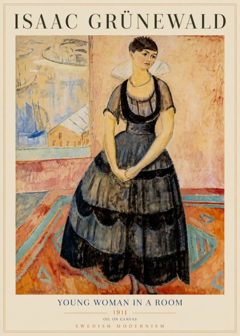 Isaac Grünewald Young Woman in a Room No6 - Plakát