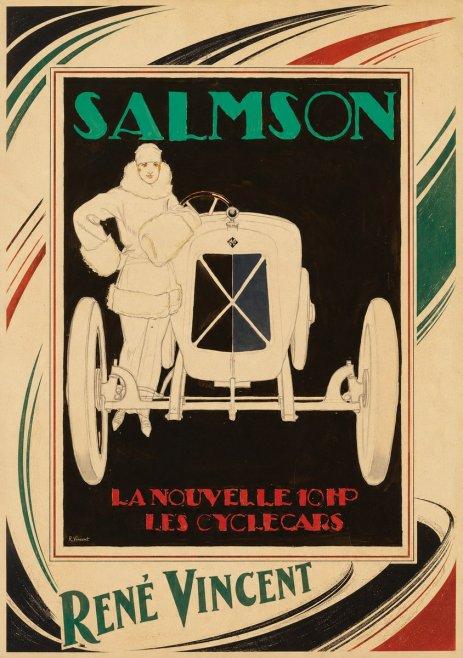 René Vincent Salmson La Nouvelle 10Hp Les Cyclecars No3 - Plakát