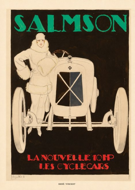 René Vincent Salmson La Nouvelle 10Hp Les Cyclecars No5 - Plakát