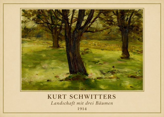 Kurt Schwitters Landschaft Mit Drei Bäumen No4 - Plakát