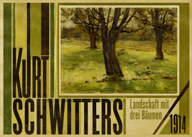 Kurt Schwitters Landschaft Mit Drei Bäumen No5 - Plakát