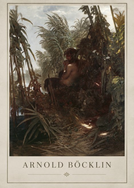 Arnold Böcklin Faun Playing the Panpipes No2 - Plakát