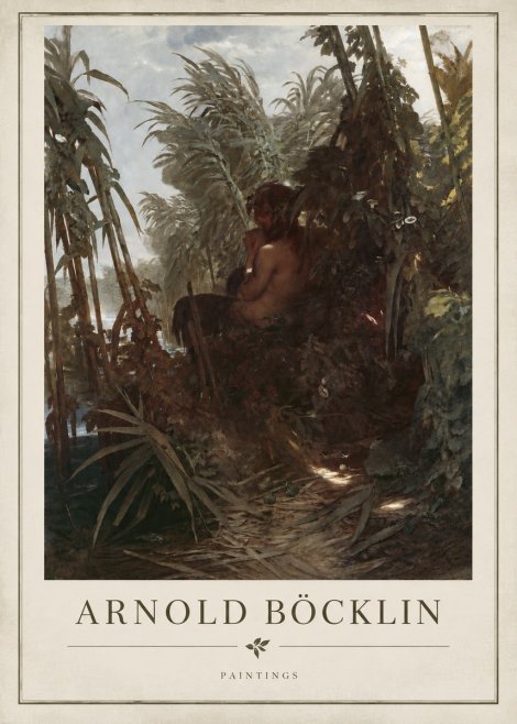 Arnold Böcklin Faun Playing the Panpipes No4 - Plakát