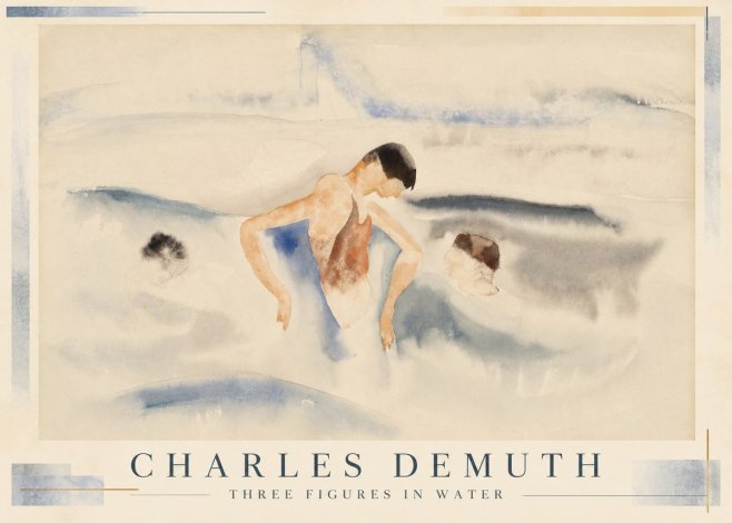Charles Demuth Three Figures in Water No1 - Plakát