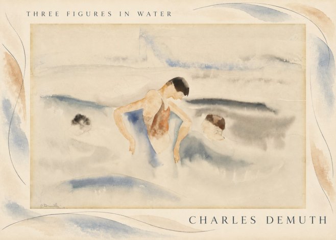 Charles Demuth Three Figures in Water No3 - Plakát