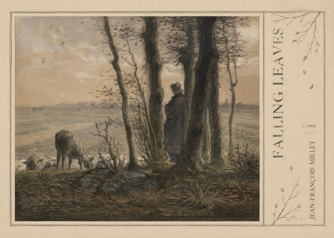 Jean-François Millet Falling Leaves No2 - Plakát