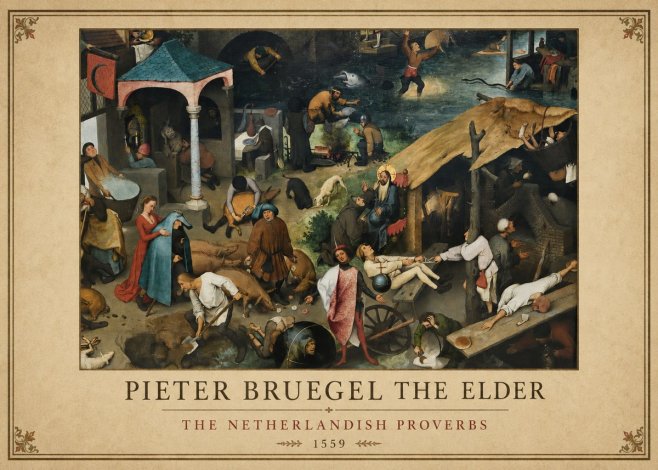 Pieter Bruegel The Netherlandish Proverbs III No1 - Plakát