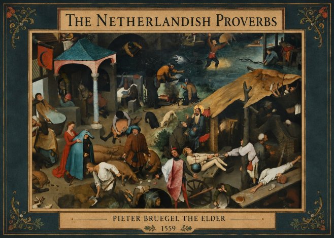 Pieter Bruegel The Netherlandish Proverbs III No3 - Plakát