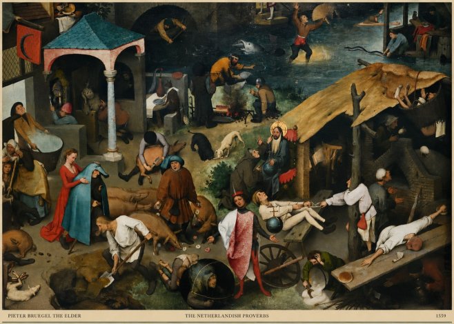 Pieter Bruegel The Netherlandish Proverbs III No6 - Plakát