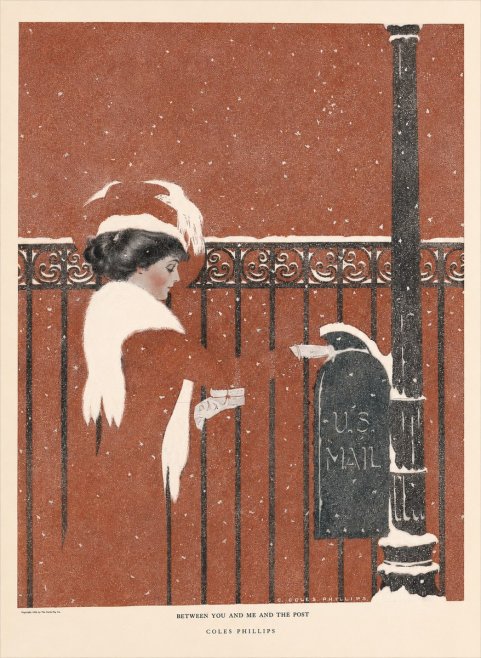Coles Phillips Between You and Me and the Post No6 - Plakát