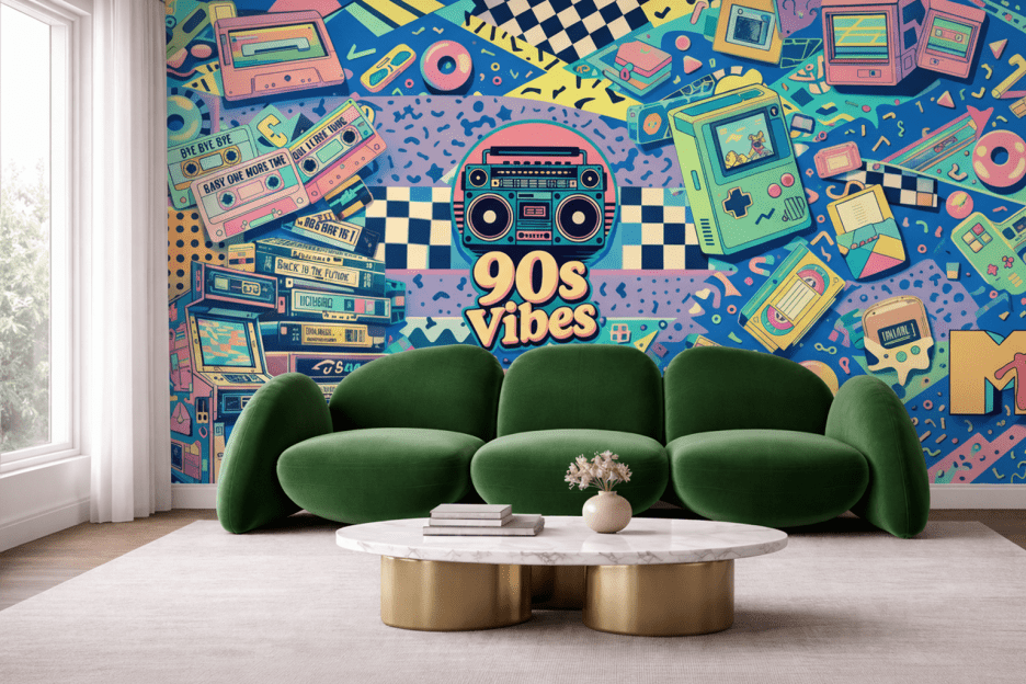 Retro Nostalgia Mural