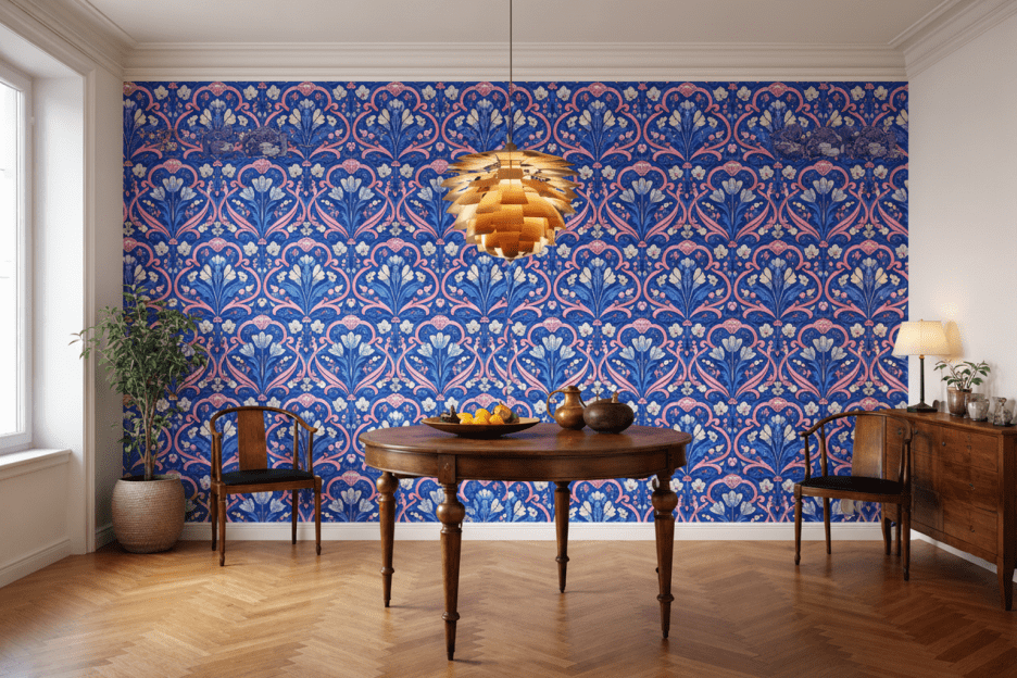 Coral Blossom Tapestry