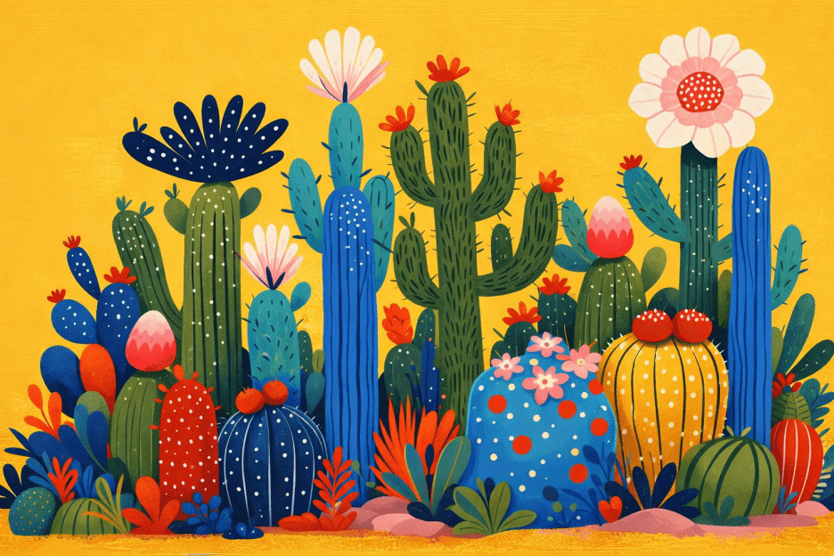 Vibrant Cacti Haven
