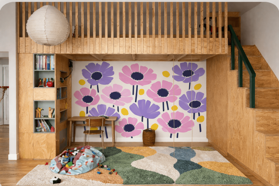Vibrant Blossom Mural