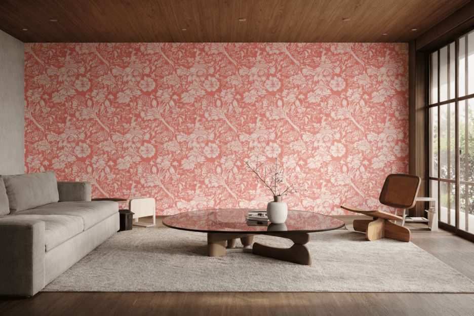 Coral Blossom Tapestry