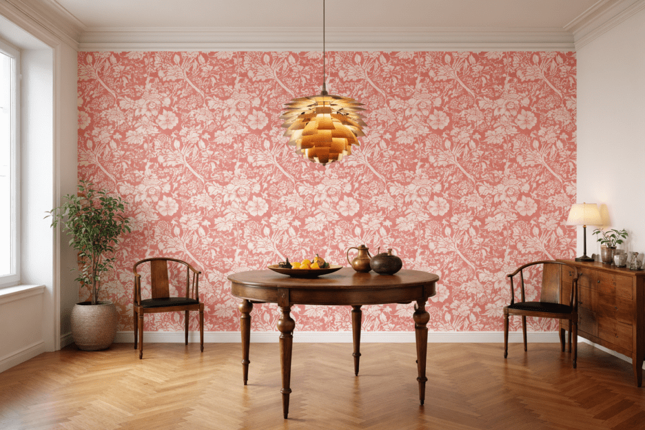 Coral Blossom Tapestry