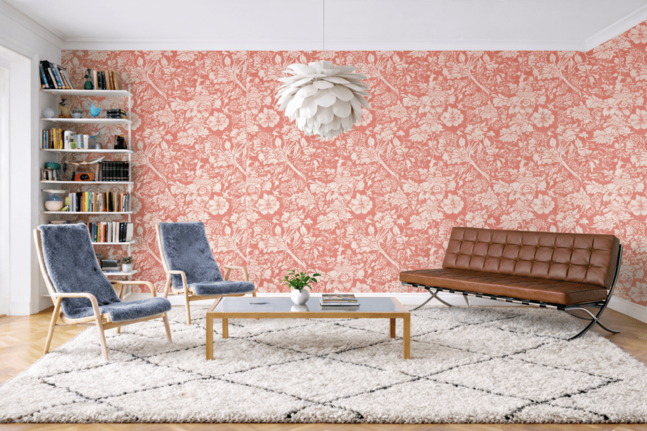 Coral Blossom Tapestry