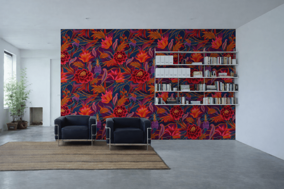 Vivid Blossom Tapestry