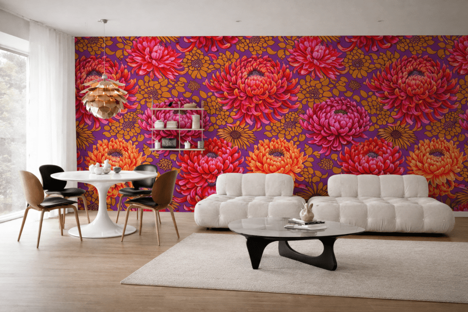 Saffron Chrysanthemum Tapestry