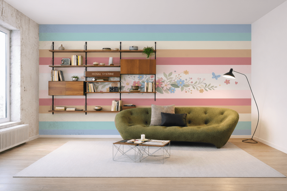 Floral Stripe Canvas