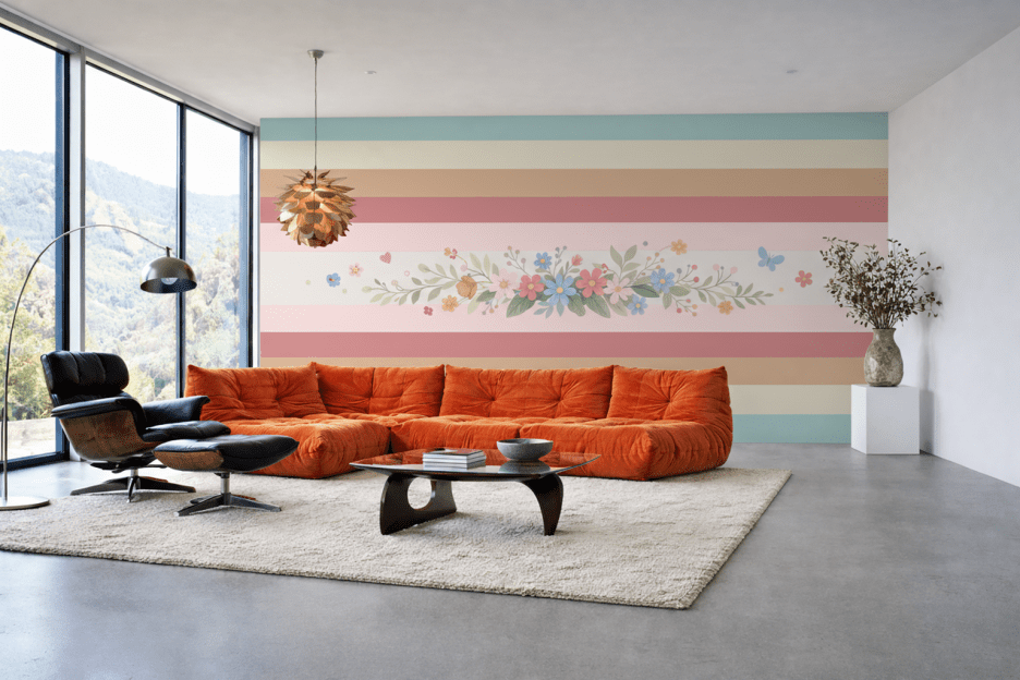 Floral Stripe Canvas