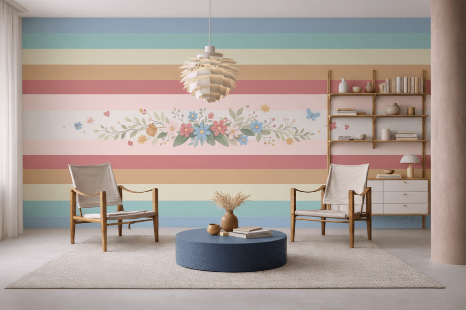 Floral Stripe Canvas