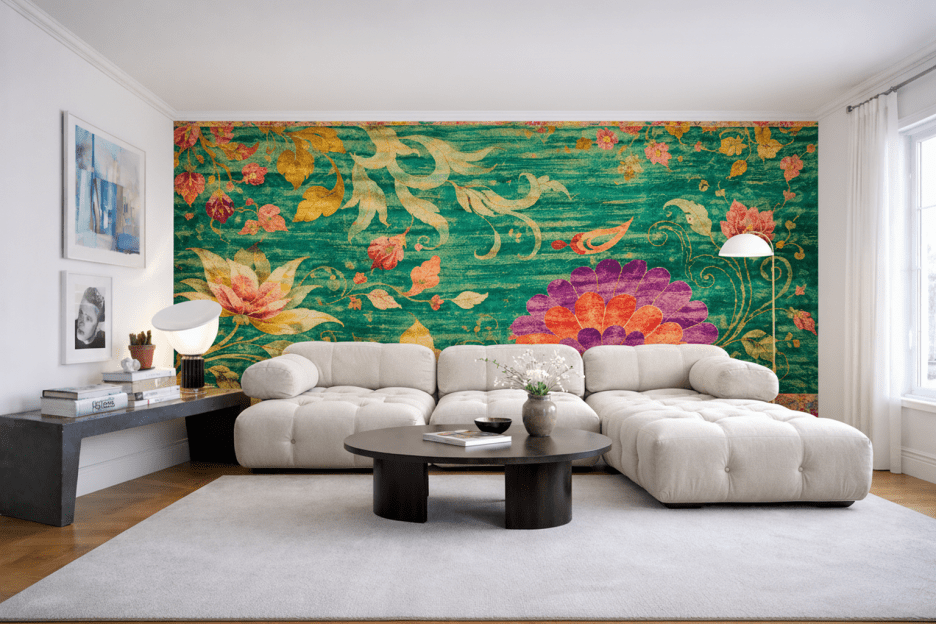 Vibrant Lotus Tapestry