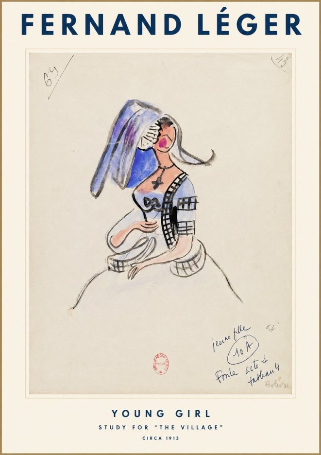 Fernand Léger Young Girl - Study for "the Village" No1 - Plakát