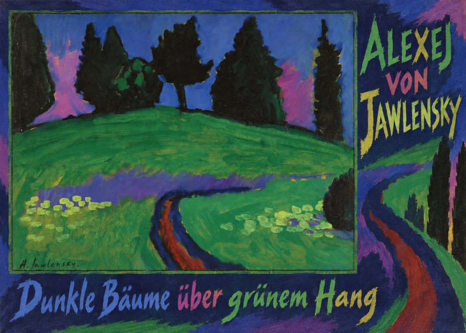 Alexej von Jawlensky Dunkle Bäume Über Grünem Hang No1 - Plakát