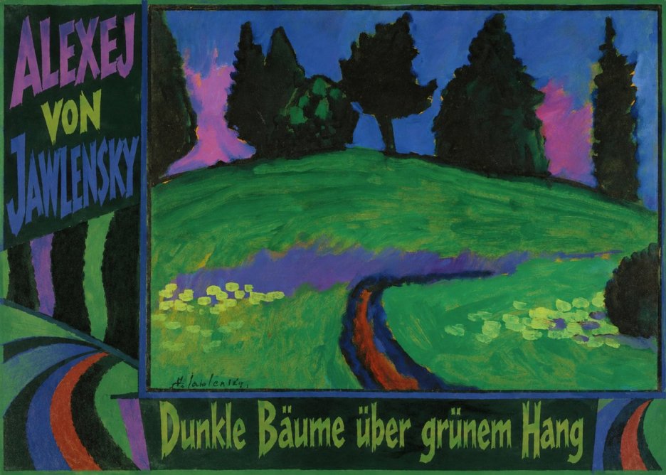 Alexej von Jawlensky Dunkle Bäume Über Grünem Hang No3 - Plakát