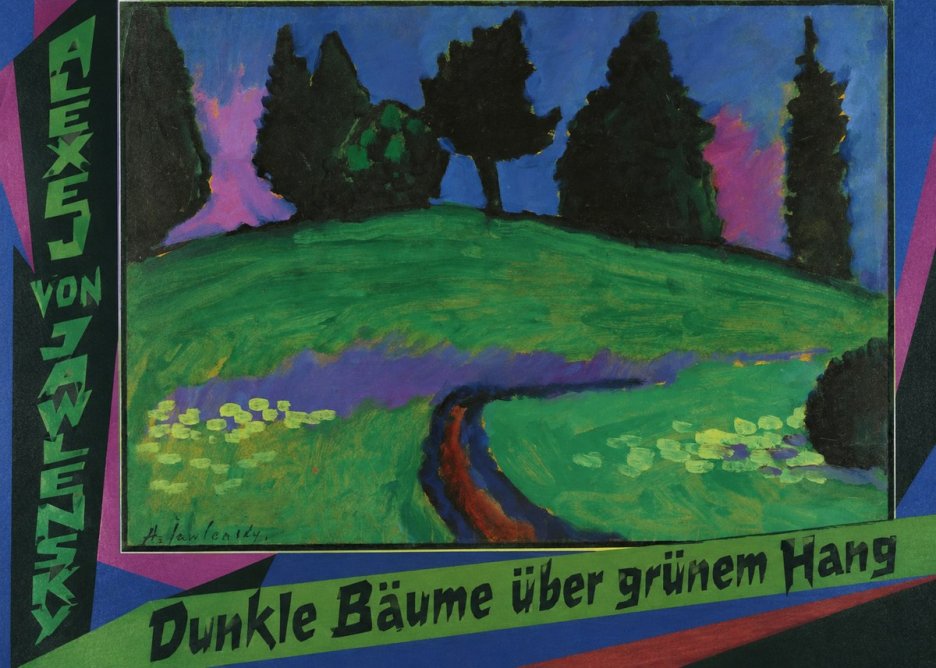 Alexej von Jawlensky Dunkle Bäume Über Grünem Hang No5 - Plakát