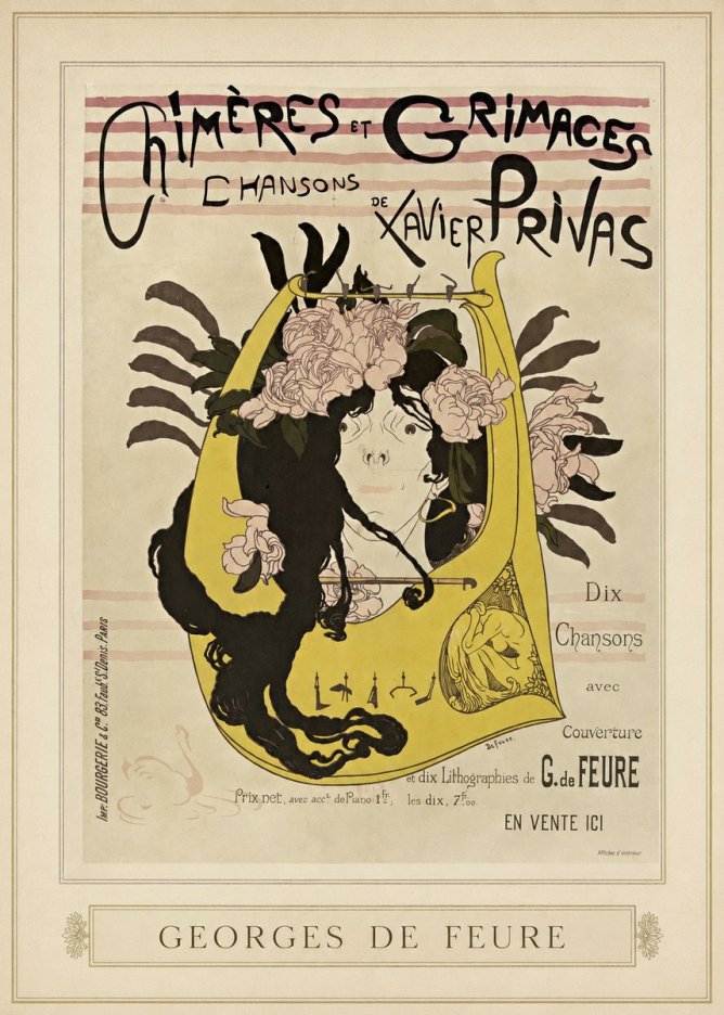 Georges de Feure Chimères Et Grimaces No4 - Plakát