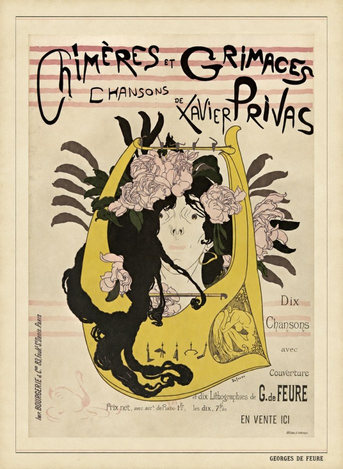 Georges de Feure Chimères Et Grimaces No5 - Plakát