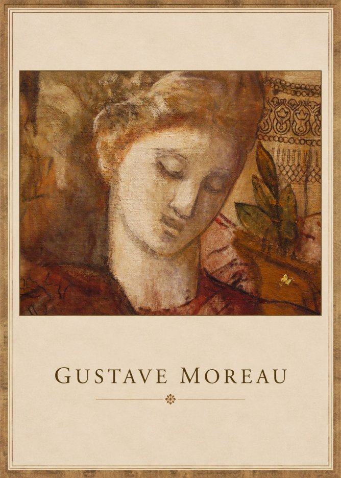 Gustave Moreau Female Head Study No1 - Plakát
