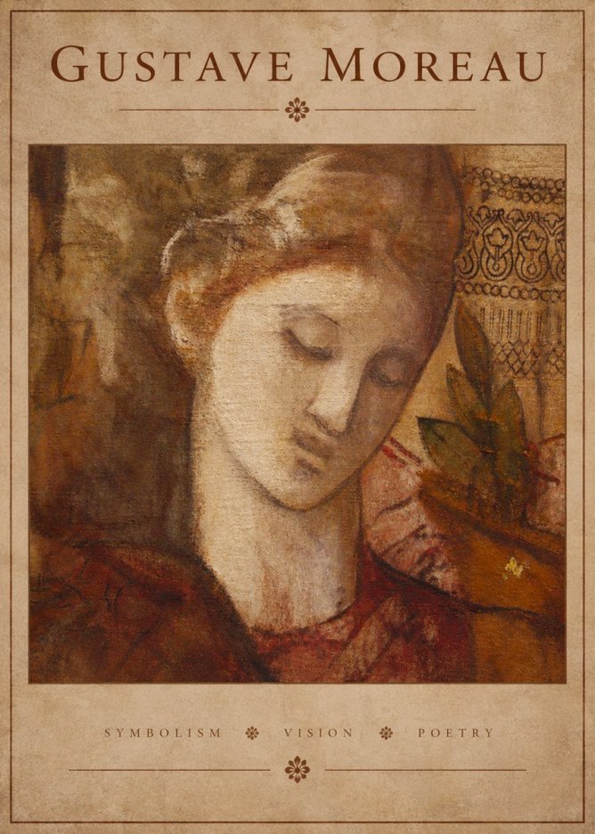 Gustave Moreau Female Head Study No3 - Plakát