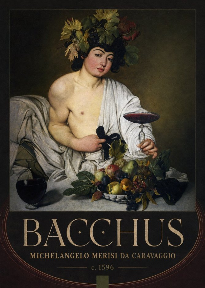 Michelangelo Merisi da Caravaggio Bacchus I No4 - Plakát