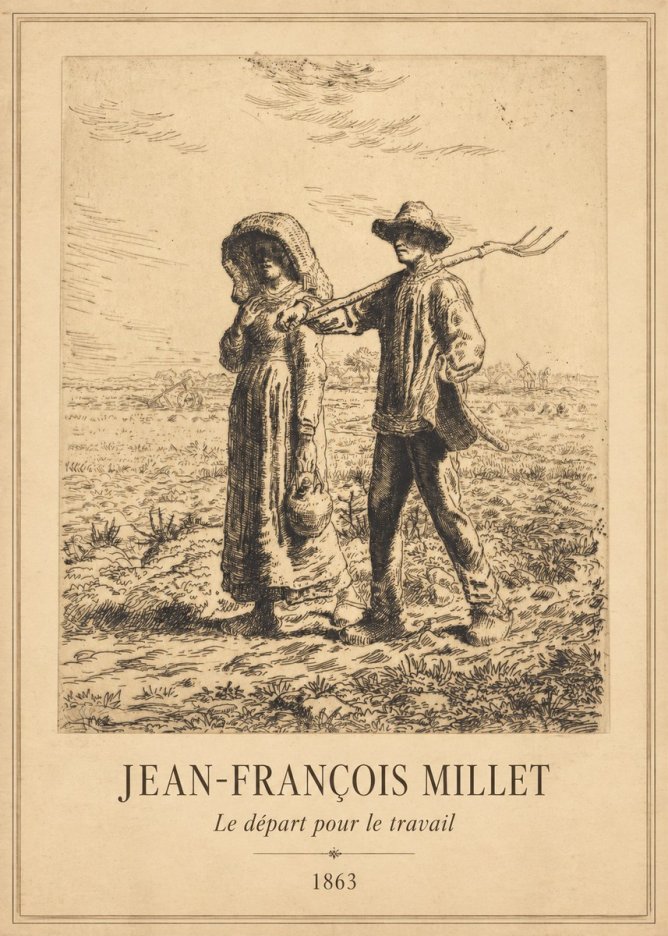 Jean-François Millet Le Départ Pour Le Travail I No1 - Plakát
