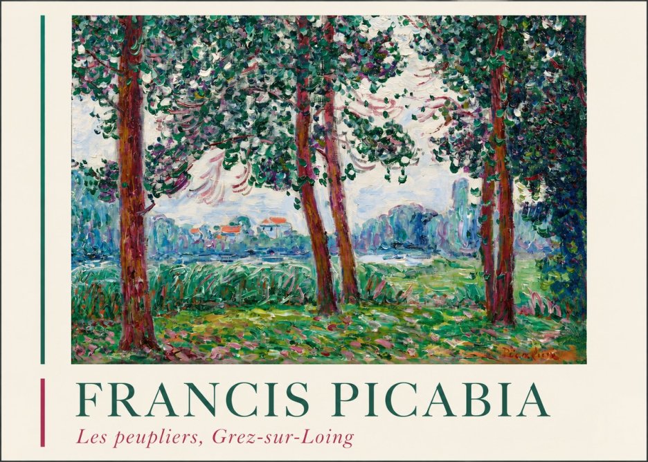 Francis Picabia Les Peupliers, Grez-sur-loing No2 - Plakát