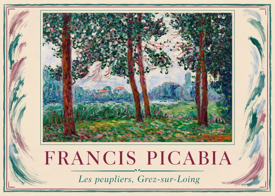 Francis Picabia Les Peupliers, Grez-sur-loing No6 - Plakát
