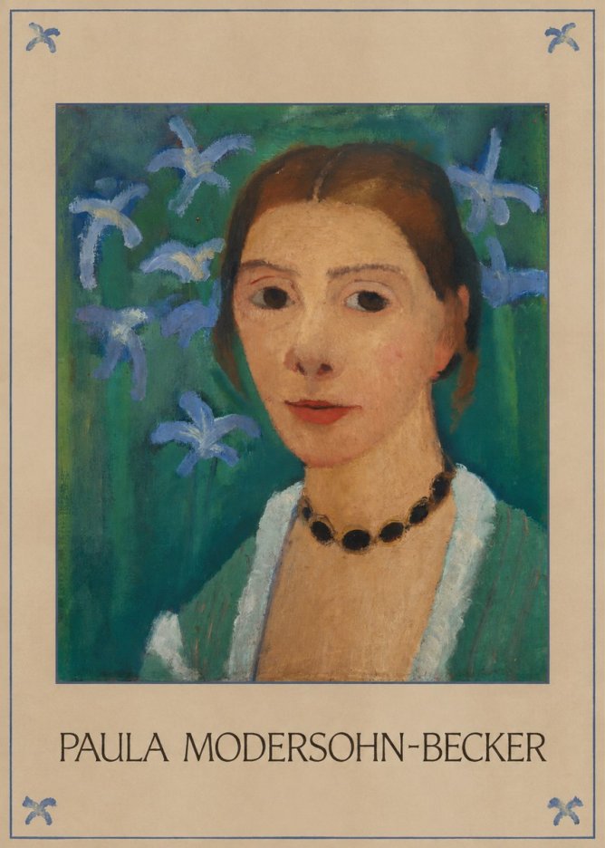 Paula Modersohn-Becker Self-portrait with Blue Flowers No1 - Plakát