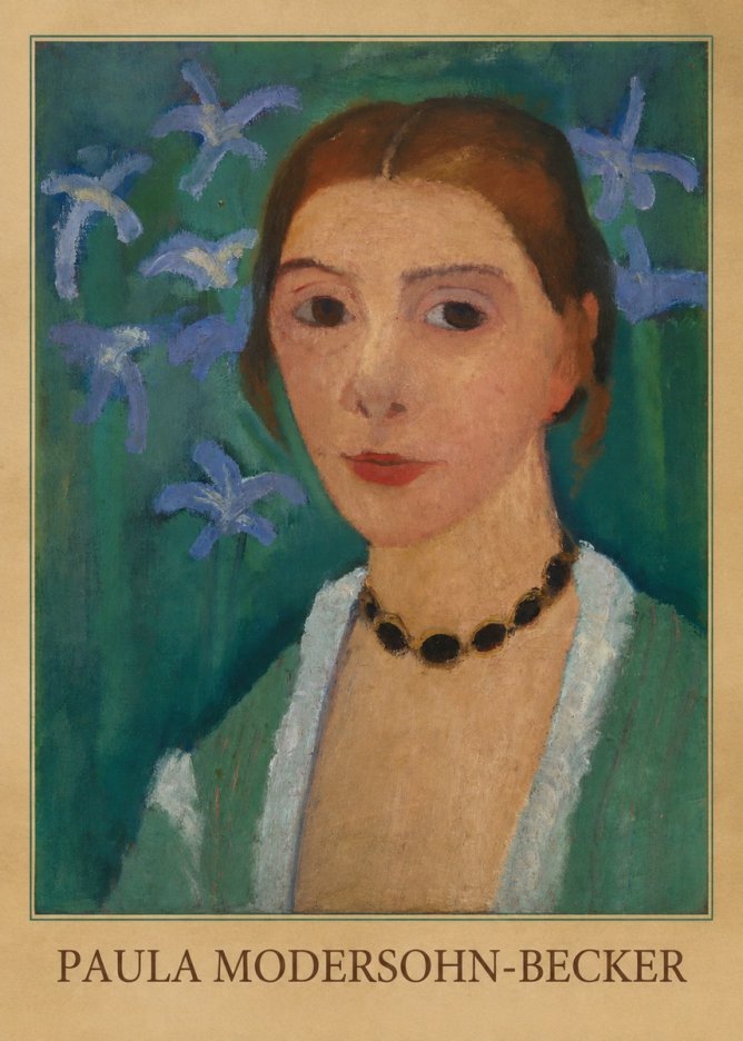 Paula Modersohn-Becker Self-portrait with Blue Flowers No4 - Plakát