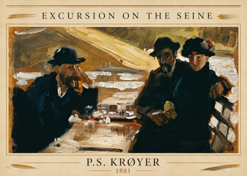 P.S. Krøyer Excursion on the Seine No3 - Plakát