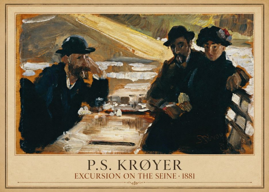 P.S. Krøyer Excursion on the Seine No4 - Plakát