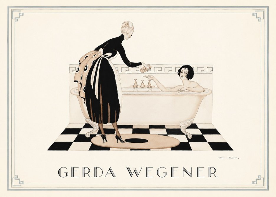 Gerda Wegener Woman in Bathtub No1 - Plakát